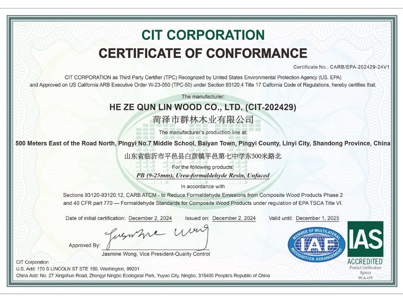 Particle board -EPA 